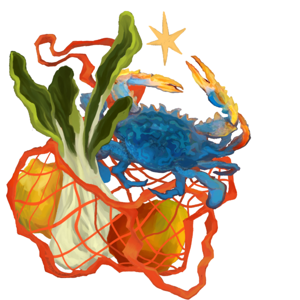 Grocery Crab Sticker